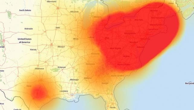 La costa este de los Estados Unidos fue afectada por un amplió apagón de internet. 